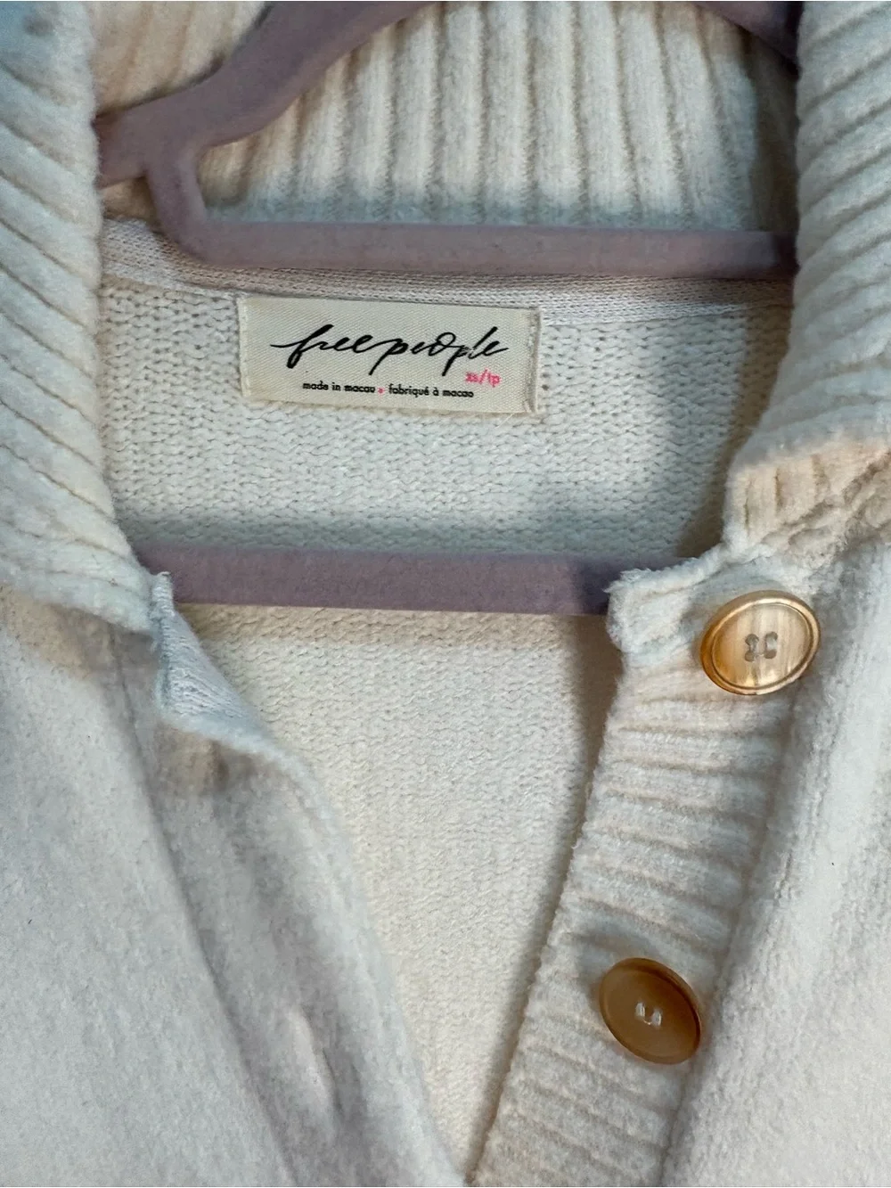 Free People Trading Up Polo in ivory